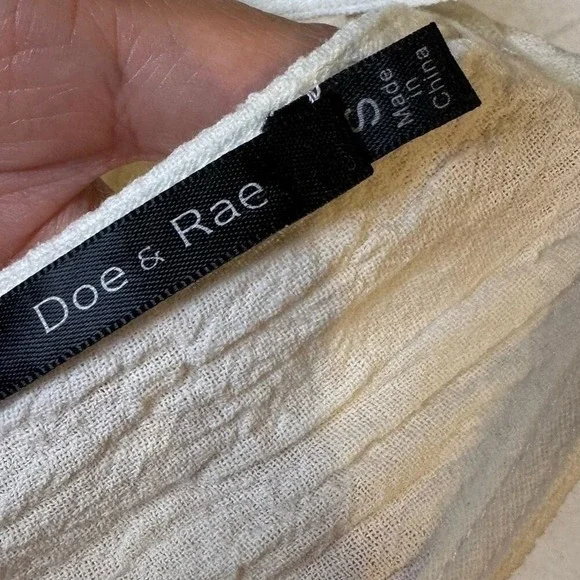 Doe & Rae Cream Lace Linen Cotton Cottage Coquette halter mini Dress Small boho - Picture 10 of 14